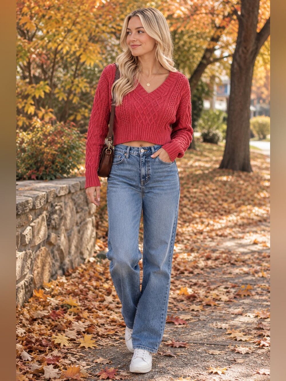 American Eagle Outfitters Rose/Pink V-Neck Cropped Sweater Size S